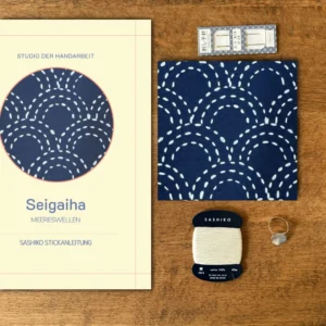 Sashiko Stickanleitung Seigaiha Meereswellen als digitaler Download
