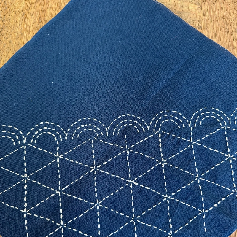 Olympus Stoff Sarashi Momen, 34x70cm, für Sashiko blau