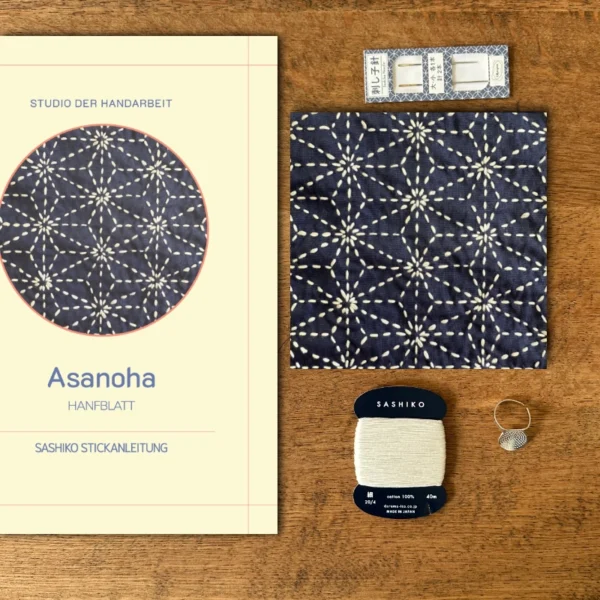 Sashiko Anleitung Asanoha Hanfblatt als digitaler Download