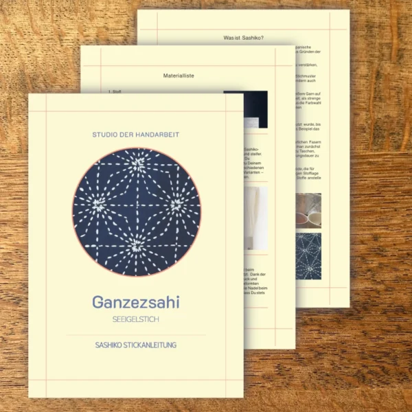 Sashiko Stickanleitung Ganzezashi Seeigelstich als digitaler Download