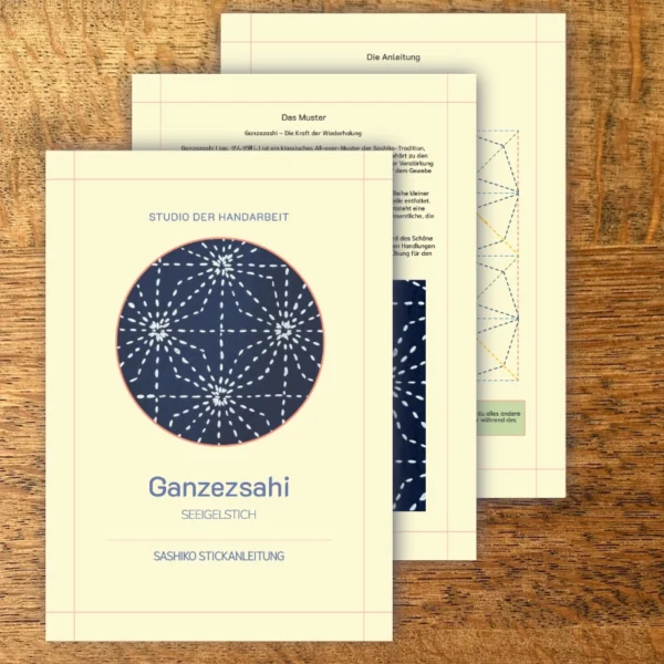 Sashiko Stickanleitung Ganzezashi Seeigelstich als digitaler Download