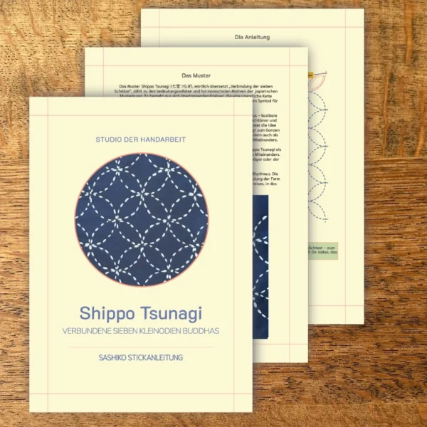 Sashiko Anleitung Shippo Tsunagi Sieben Kleinodien Buddhas zum Download