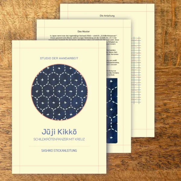 Sashiko Anleitung Juji Kikko Schildkrötenpanzer zum Download