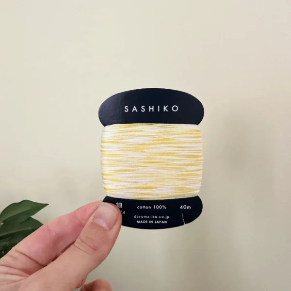 Daruma Sashiko Garn 40m 303 weiß gelb
