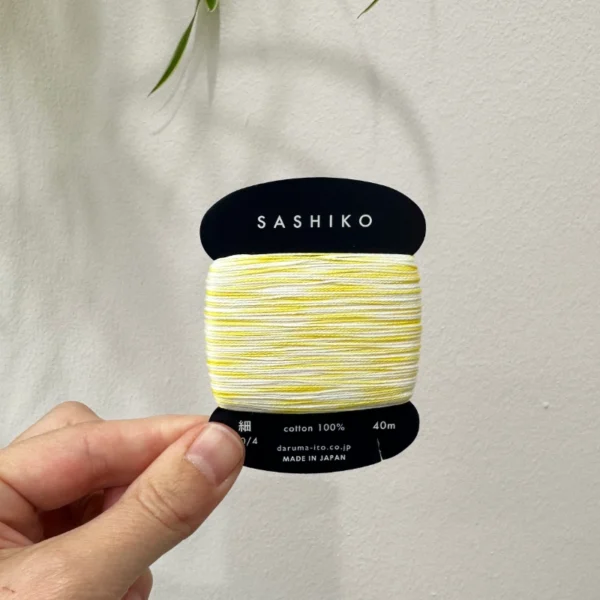 Daruma Sashiko Garn 40m 303 weiß gelb