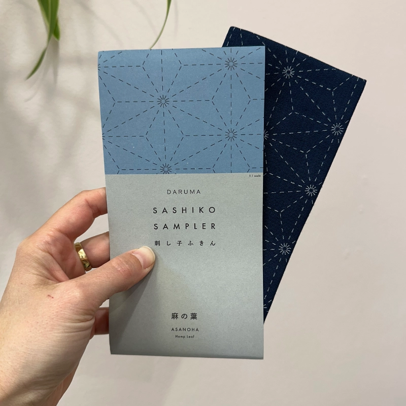 Daruma Sashiko Sampler Asanoha blau