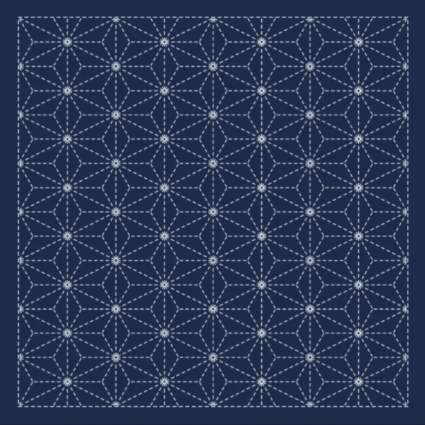 Daruma Sashiko Sampler Asanoha blau