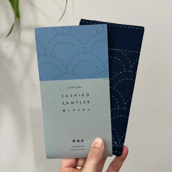 Daruma Sashiko Sampler Seigaiha blau
