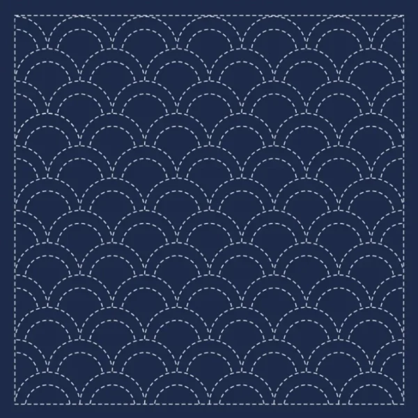 Daruma Sashiko Sampler Seigaiha blau